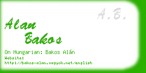 alan bakos business card