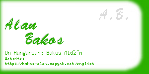 alan bakos business card